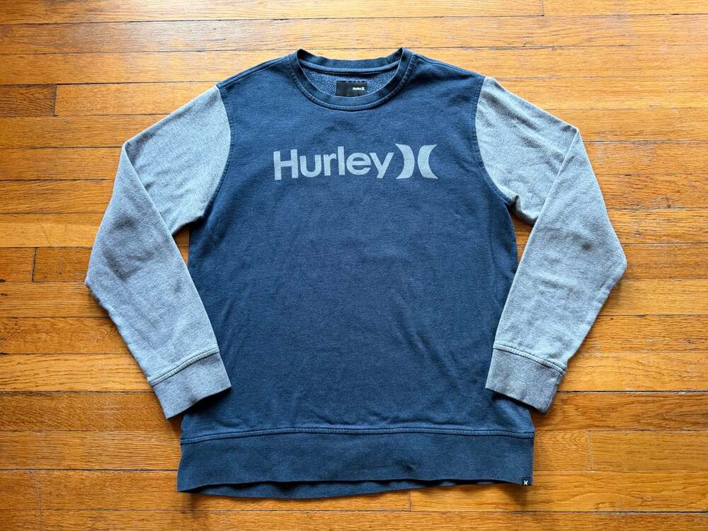 HURLEY Blue/Gray Cotton Sweatshirt Mens sz Large